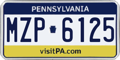 PA license plate MZP6125