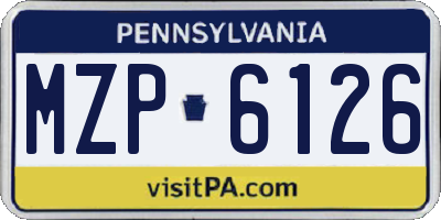 PA license plate MZP6126