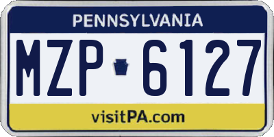 PA license plate MZP6127
