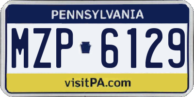 PA license plate MZP6129