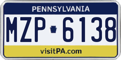 PA license plate MZP6138