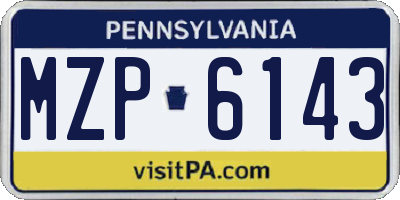 PA license plate MZP6143