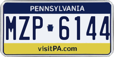 PA license plate MZP6144