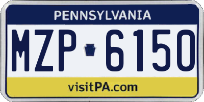 PA license plate MZP6150