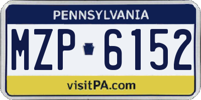 PA license plate MZP6152