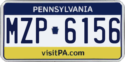 PA license plate MZP6156