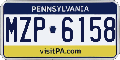 PA license plate MZP6158