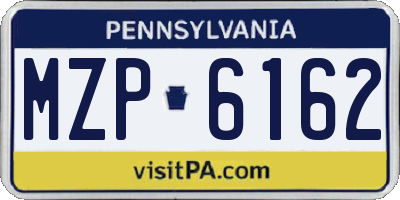PA license plate MZP6162
