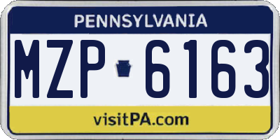 PA license plate MZP6163