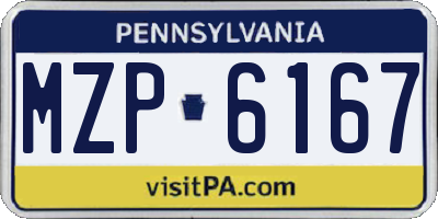 PA license plate MZP6167