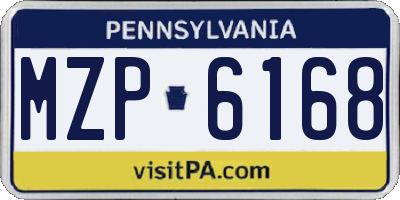 PA license plate MZP6168