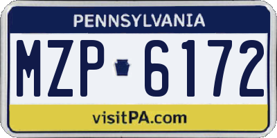 PA license plate MZP6172