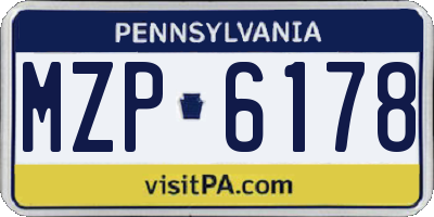 PA license plate MZP6178
