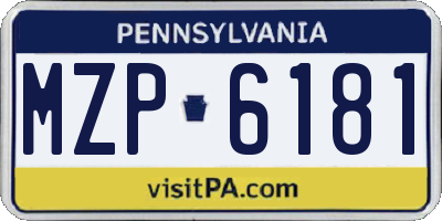 PA license plate MZP6181