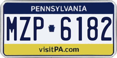 PA license plate MZP6182
