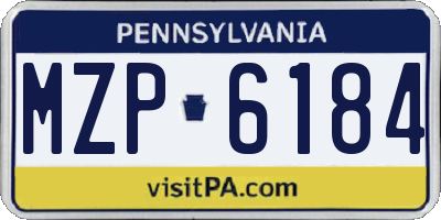 PA license plate MZP6184