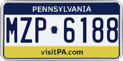 PA license plate MZP6188