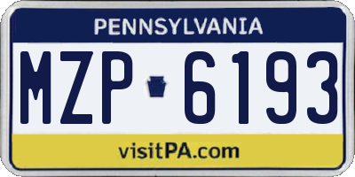 PA license plate MZP6193