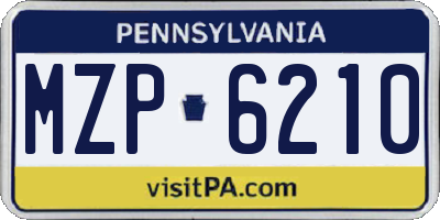 PA license plate MZP6210