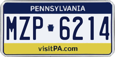PA license plate MZP6214
