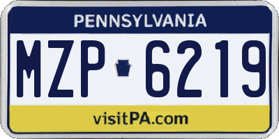 PA license plate MZP6219