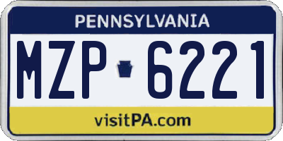 PA license plate MZP6221