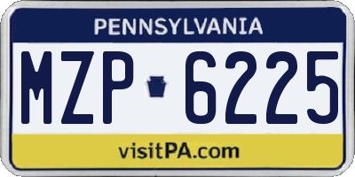 PA license plate MZP6225