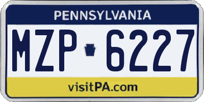 PA license plate MZP6227