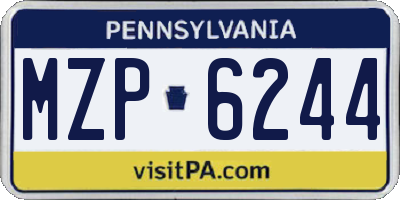 PA license plate MZP6244