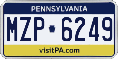 PA license plate MZP6249