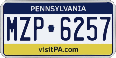 PA license plate MZP6257