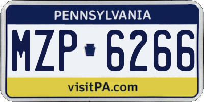 PA license plate MZP6266