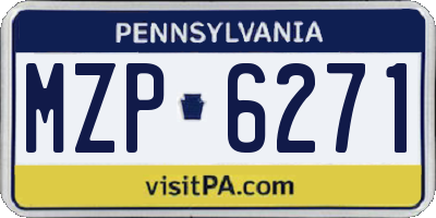 PA license plate MZP6271