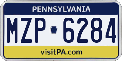 PA license plate MZP6284