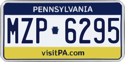 PA license plate MZP6295