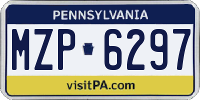 PA license plate MZP6297