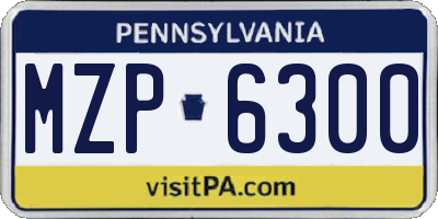 PA license plate MZP6300