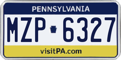 PA license plate MZP6327