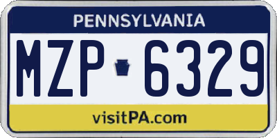 PA license plate MZP6329