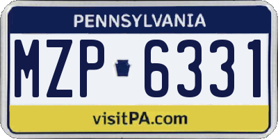 PA license plate MZP6331