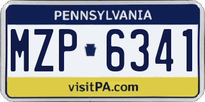 PA license plate MZP6341