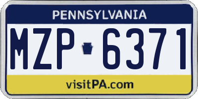 PA license plate MZP6371