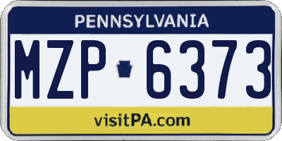 PA license plate MZP6373