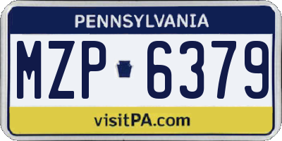 PA license plate MZP6379