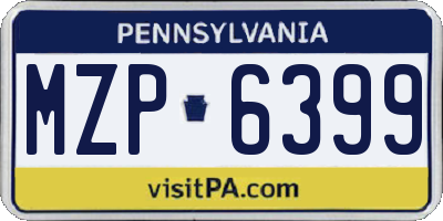 PA license plate MZP6399