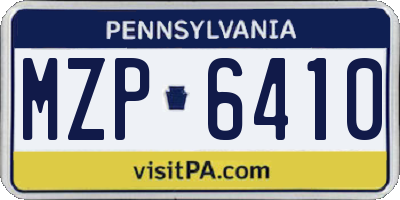 PA license plate MZP6410