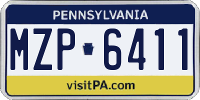 PA license plate MZP6411