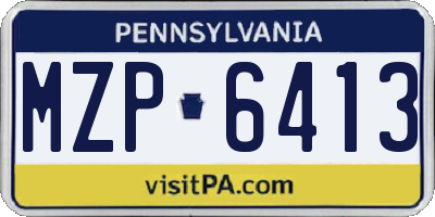 PA license plate MZP6413