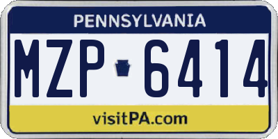 PA license plate MZP6414