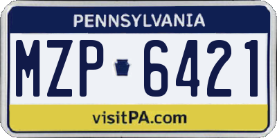 PA license plate MZP6421